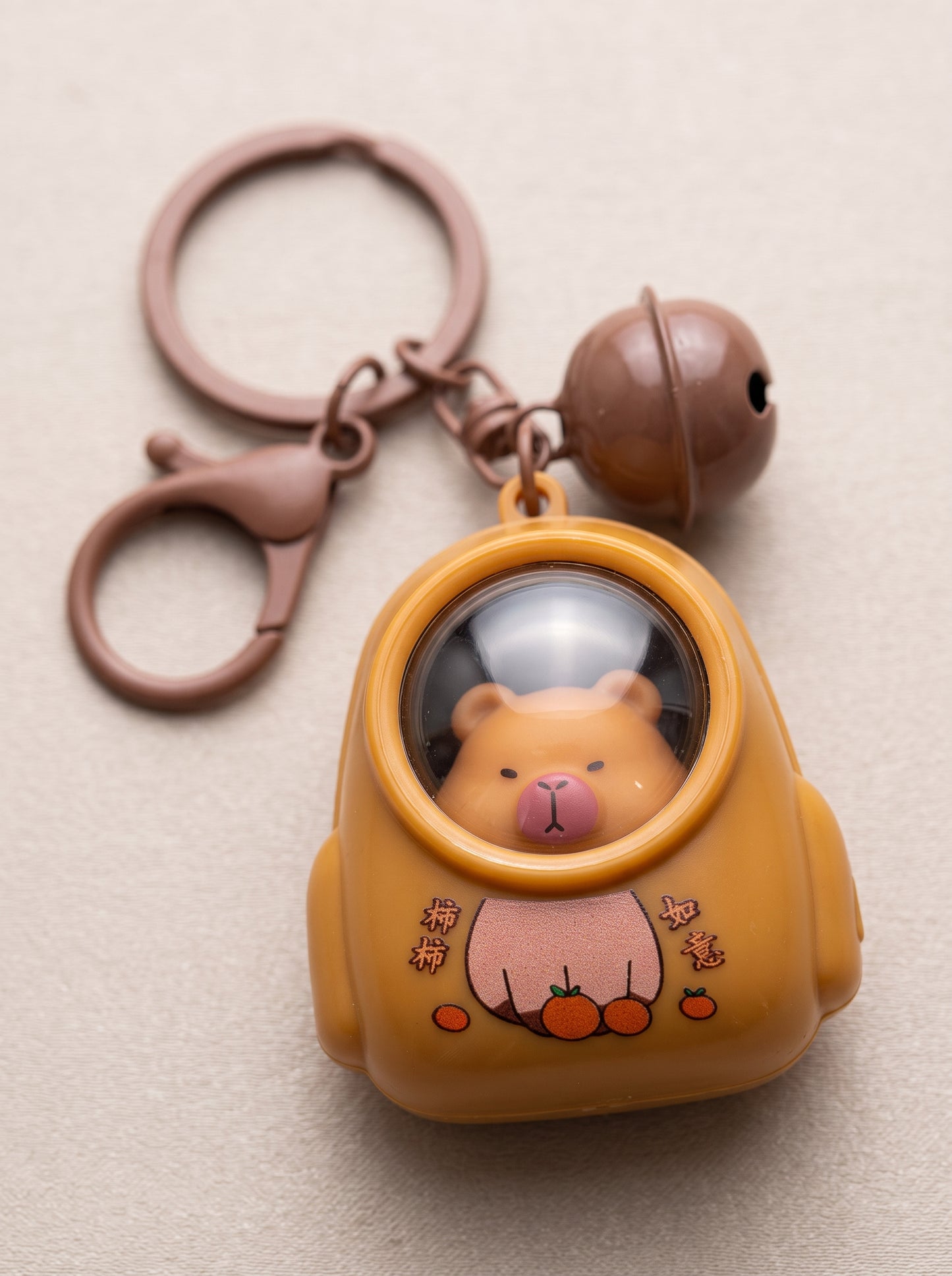 Capybara Glow Bell Keychain