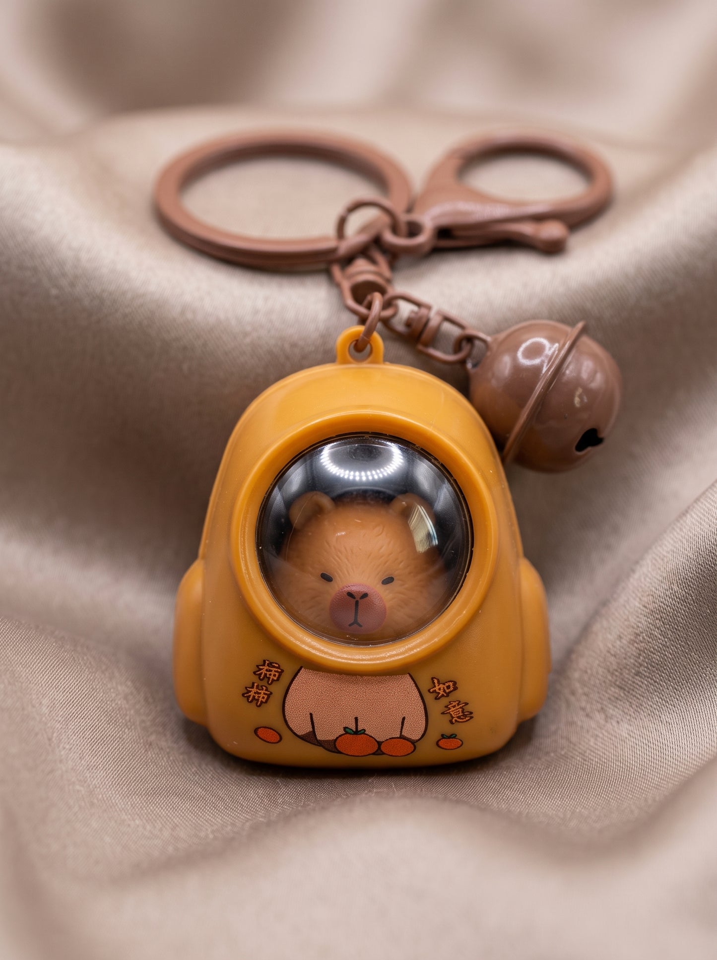 Capybara Glow Bell Keychain