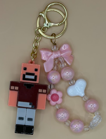 Minecraft Piglin Beaded Keychain