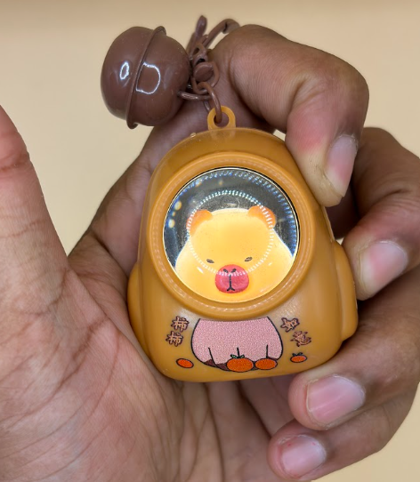 Capybara Glow Bell Keychain